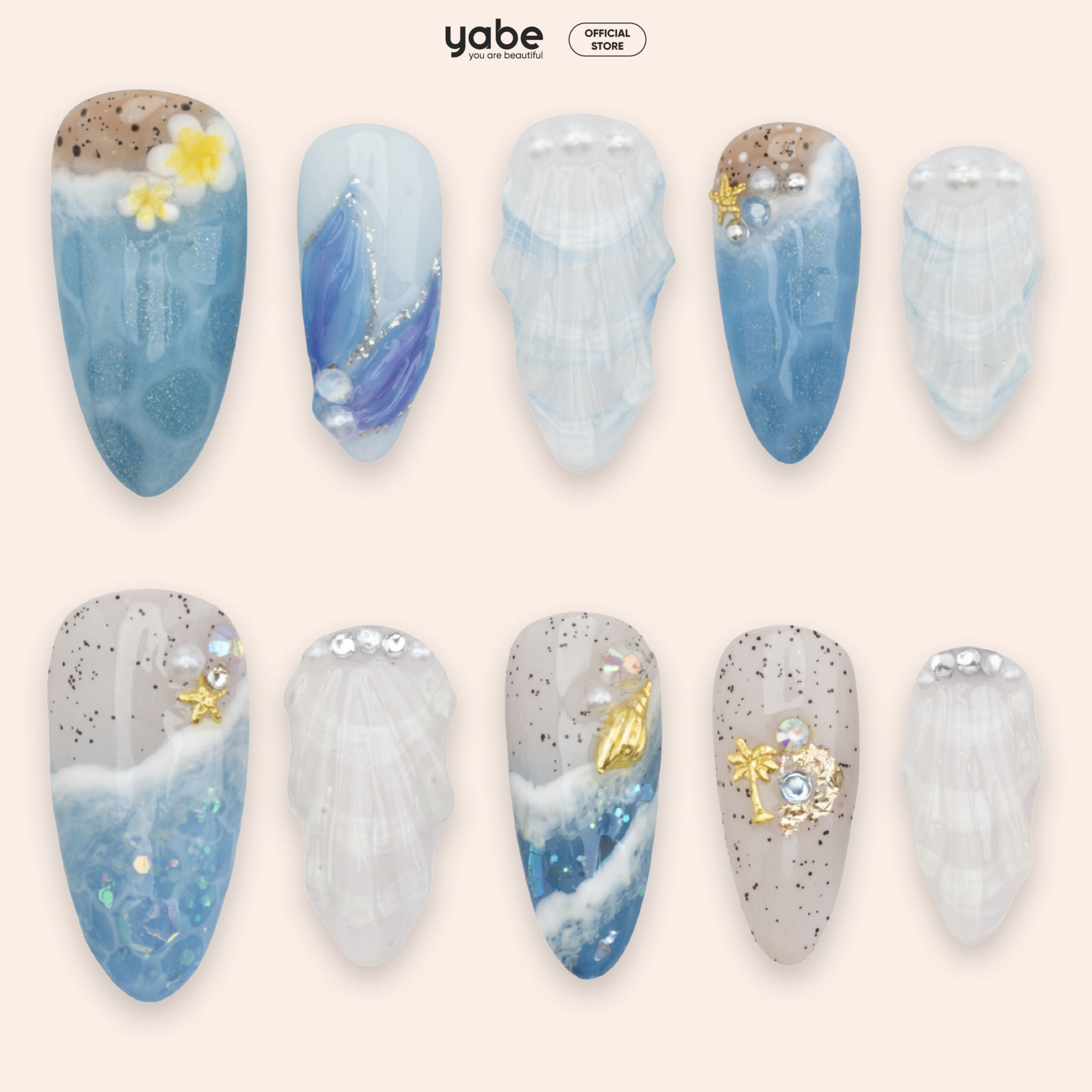 Press on nails luxury blue 1764