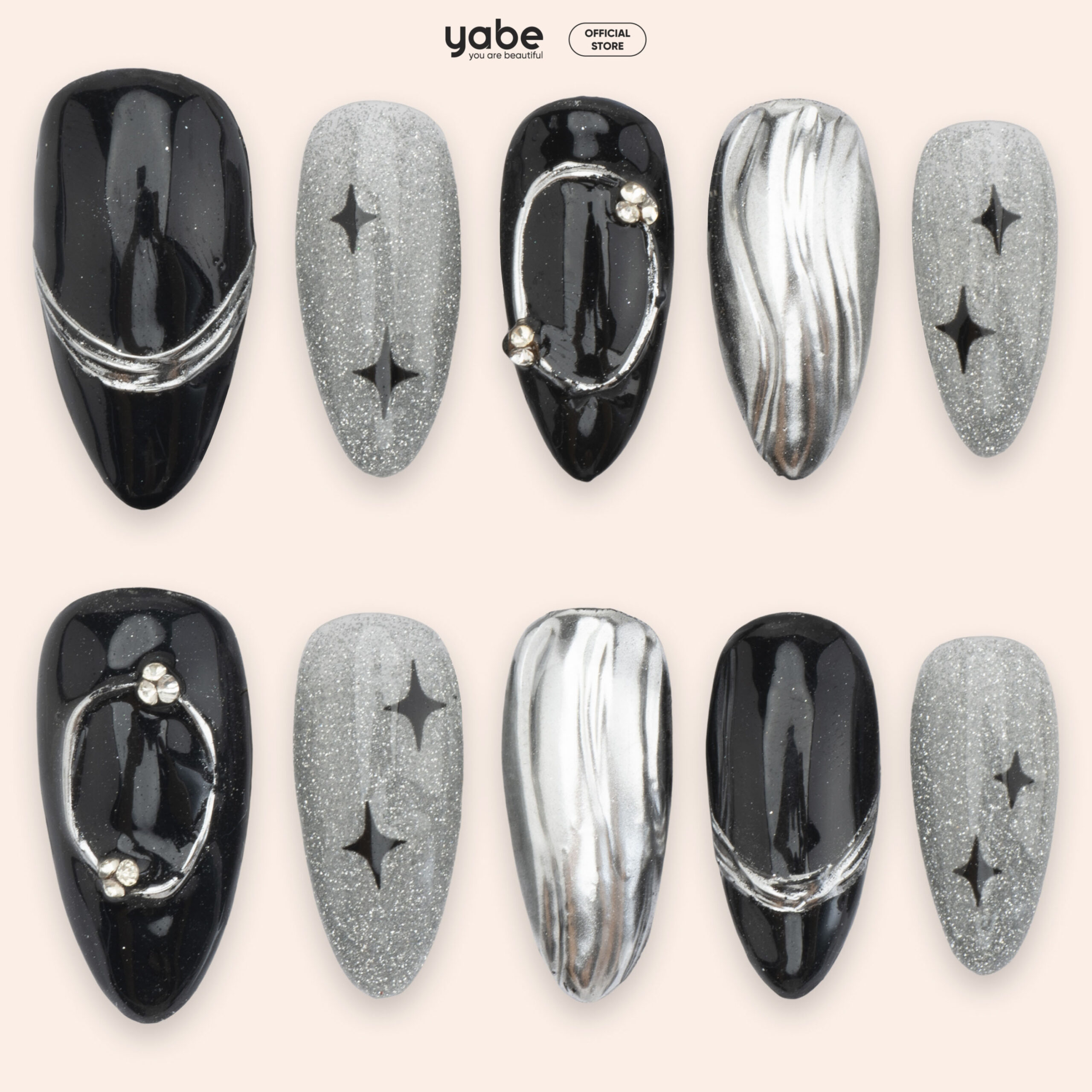 Press on nails beauty white 1765