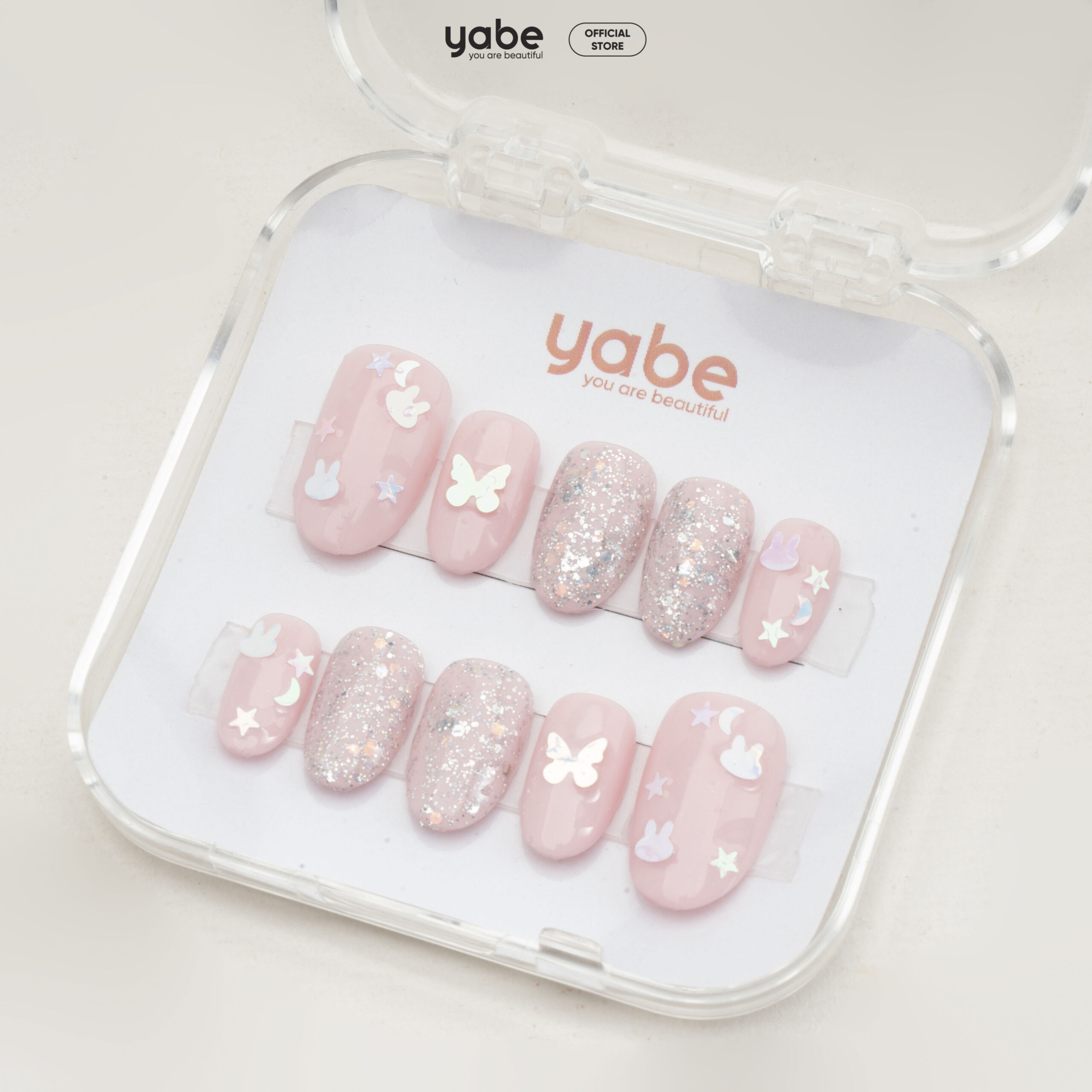 Press on nails lovely pink 1766