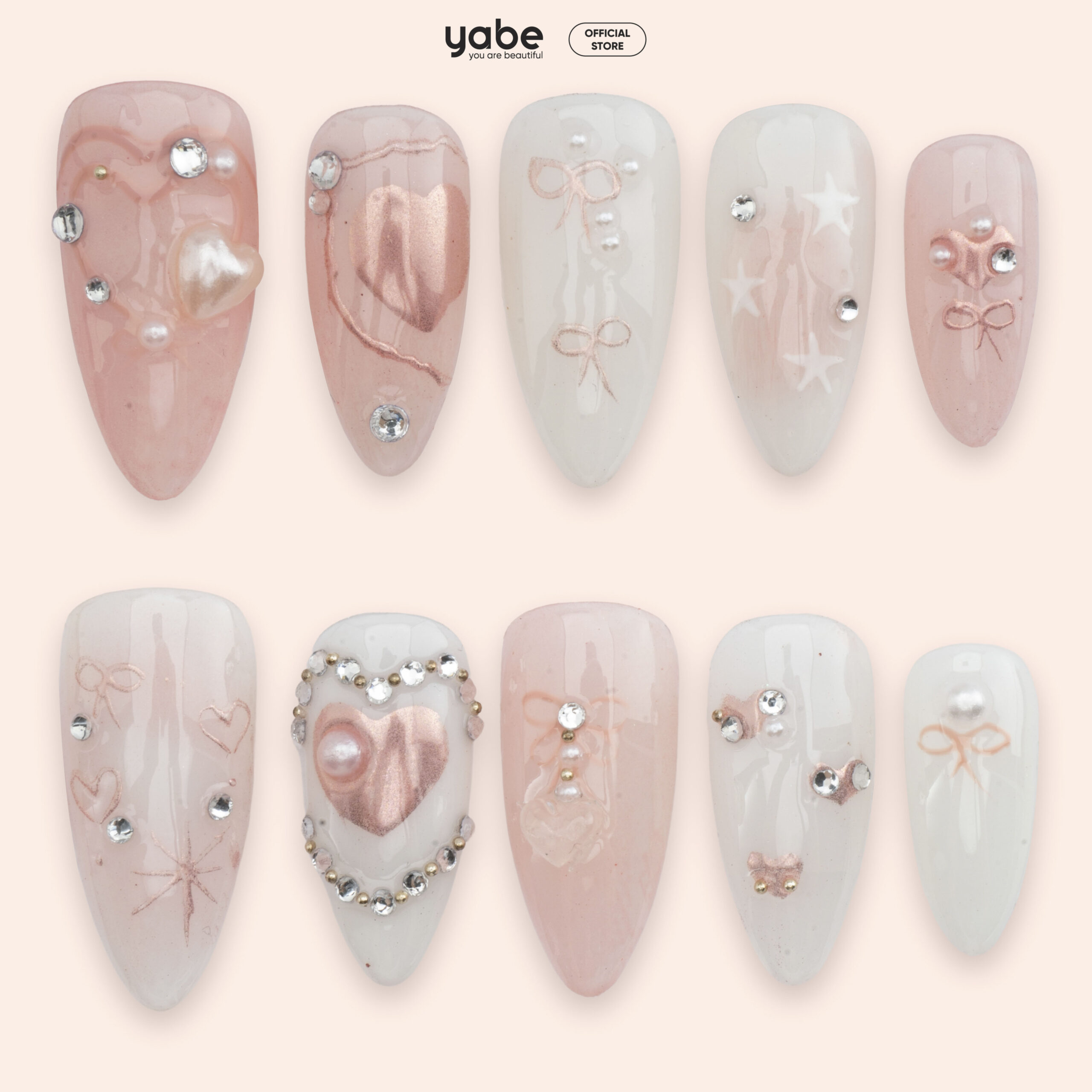Press on nails trendy pink 1768