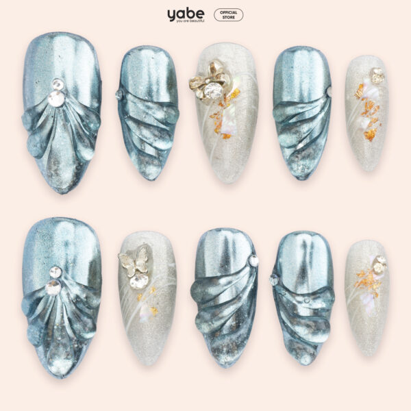 Press on nails trendy blue 1772