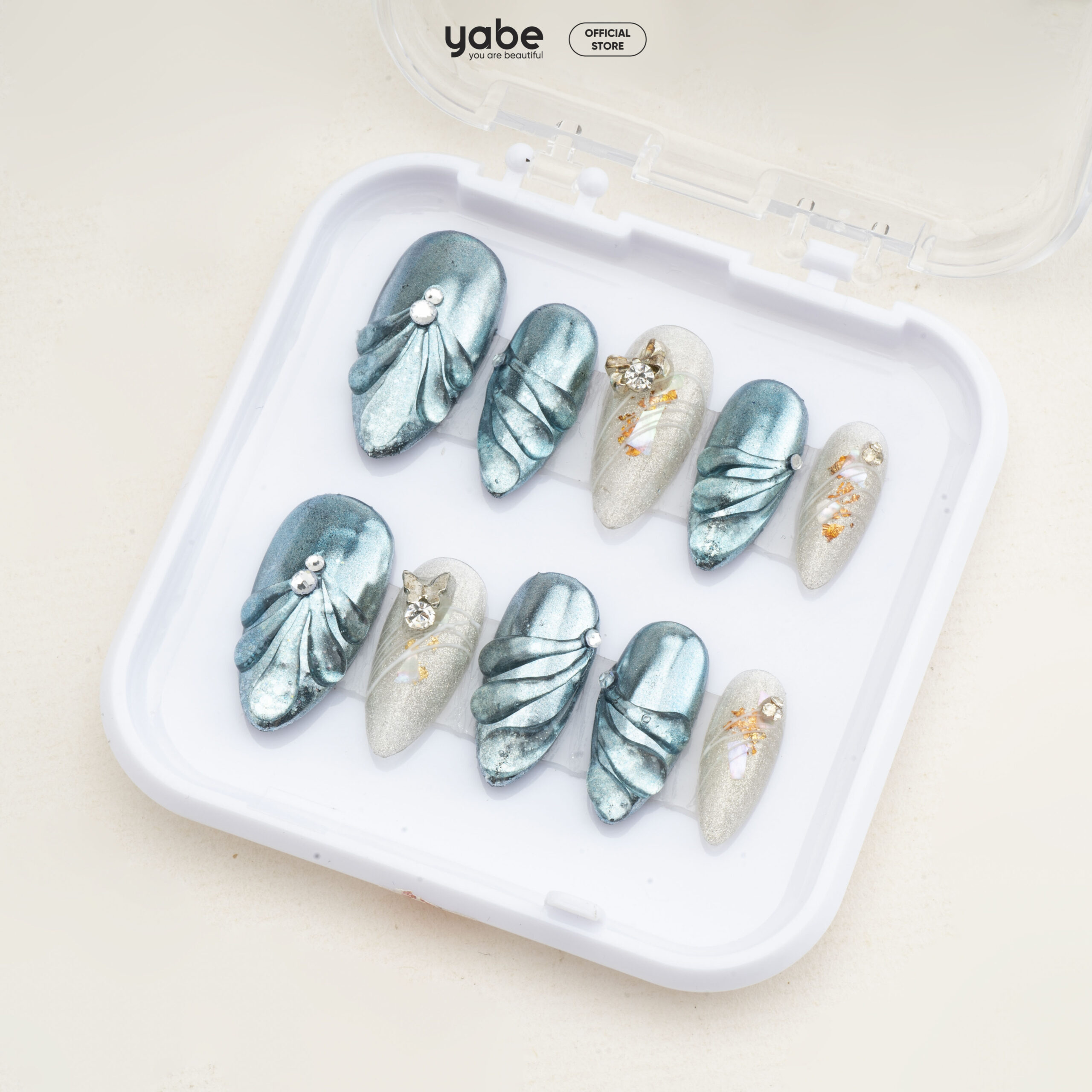 Press on nails trendy blue 1772