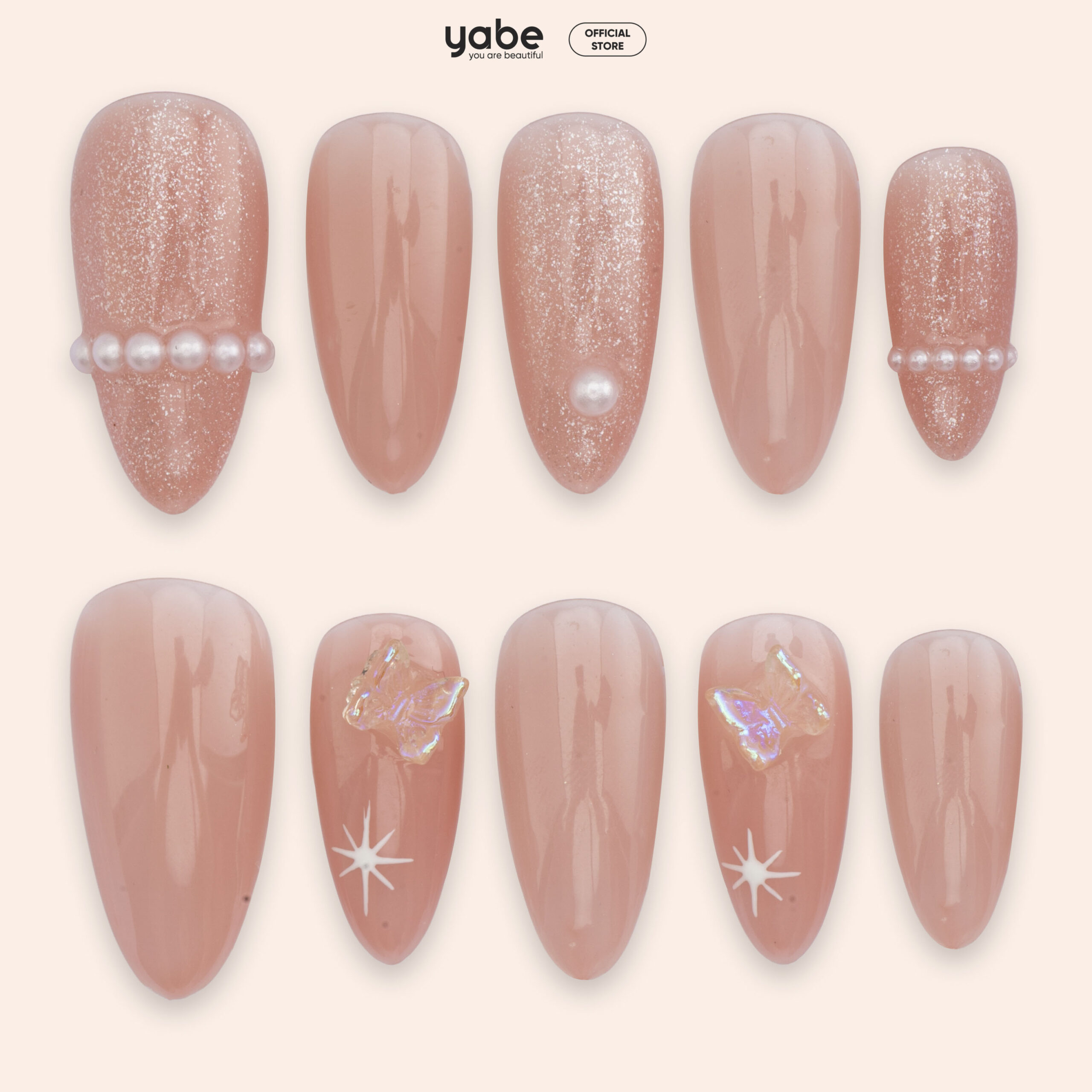 Press on nails beauty pink 1773