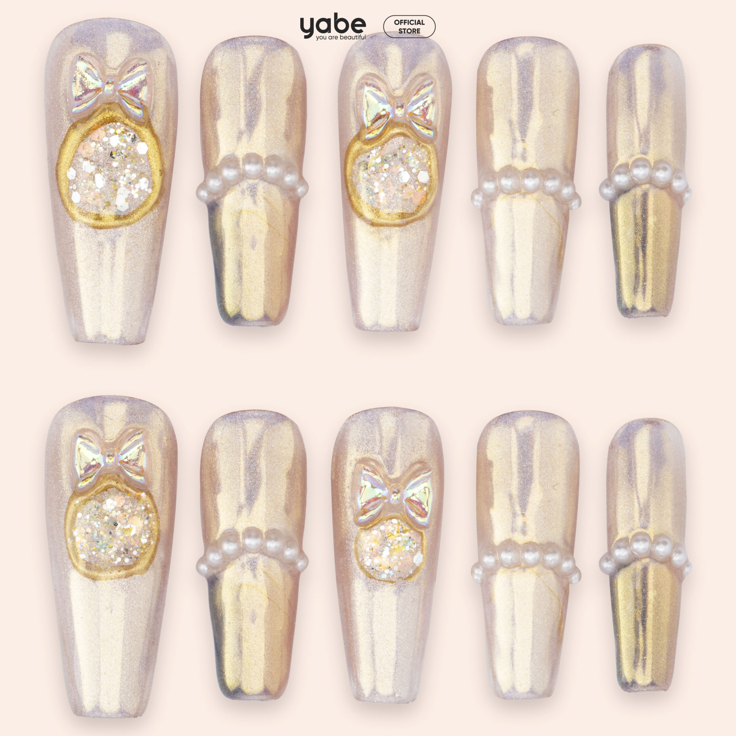 Press on nails beauty cream 1777