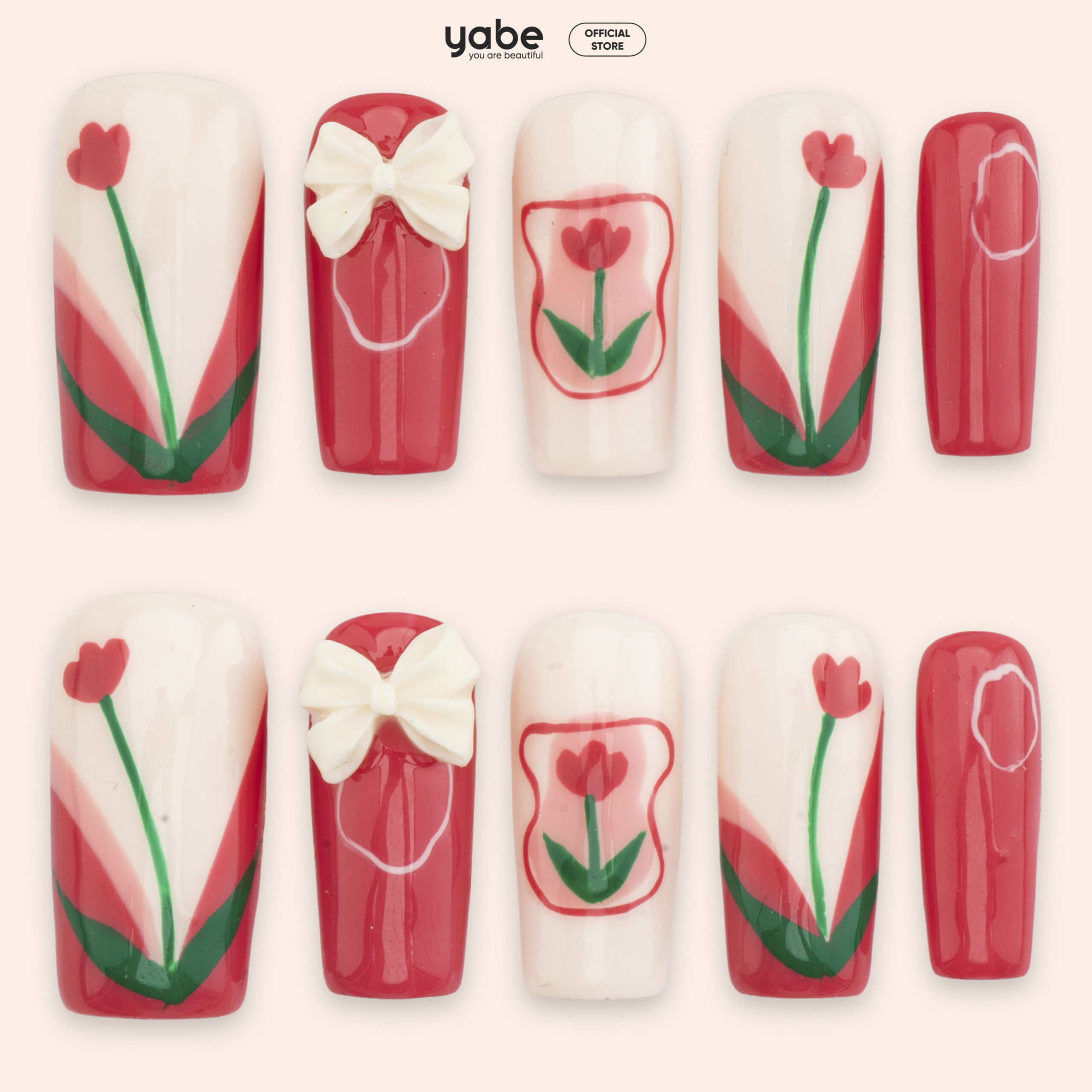 Press on nails beauty red 1779