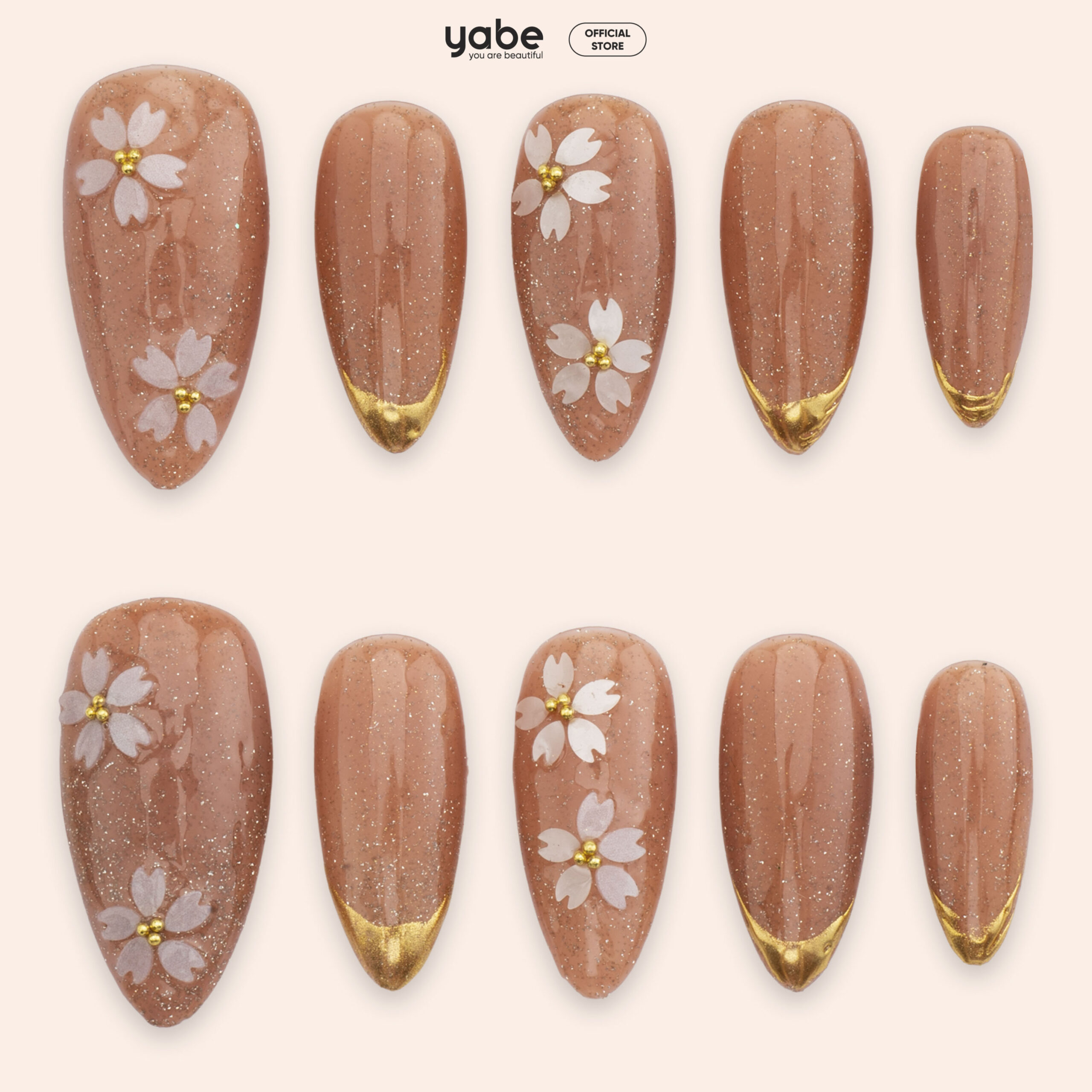 Press on nails beauty brown 1780