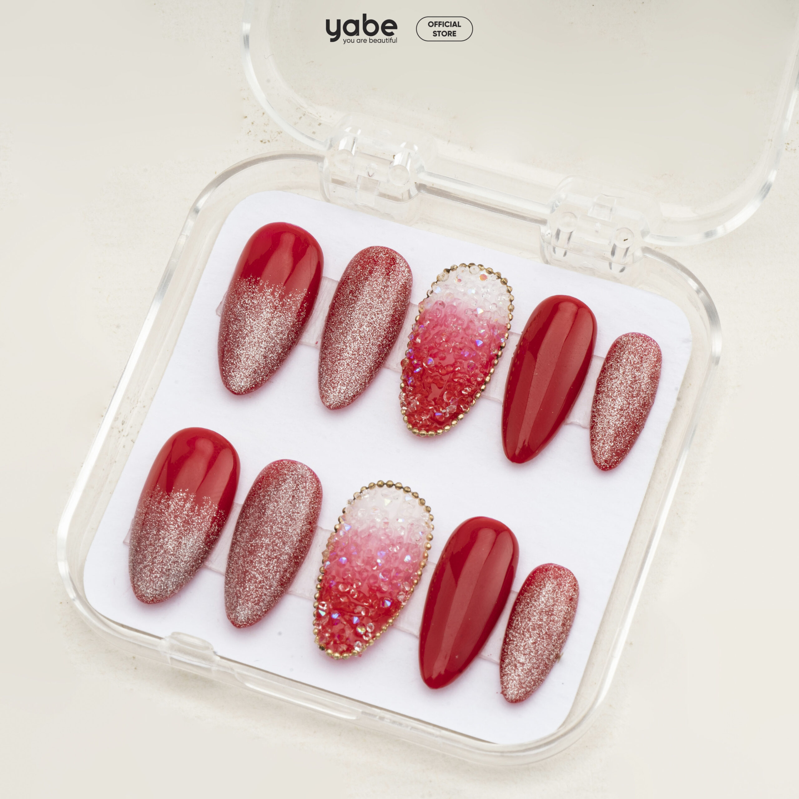 Press on nails beauty red 1782