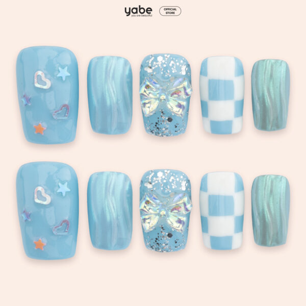 Press on nails lovely blue 1783