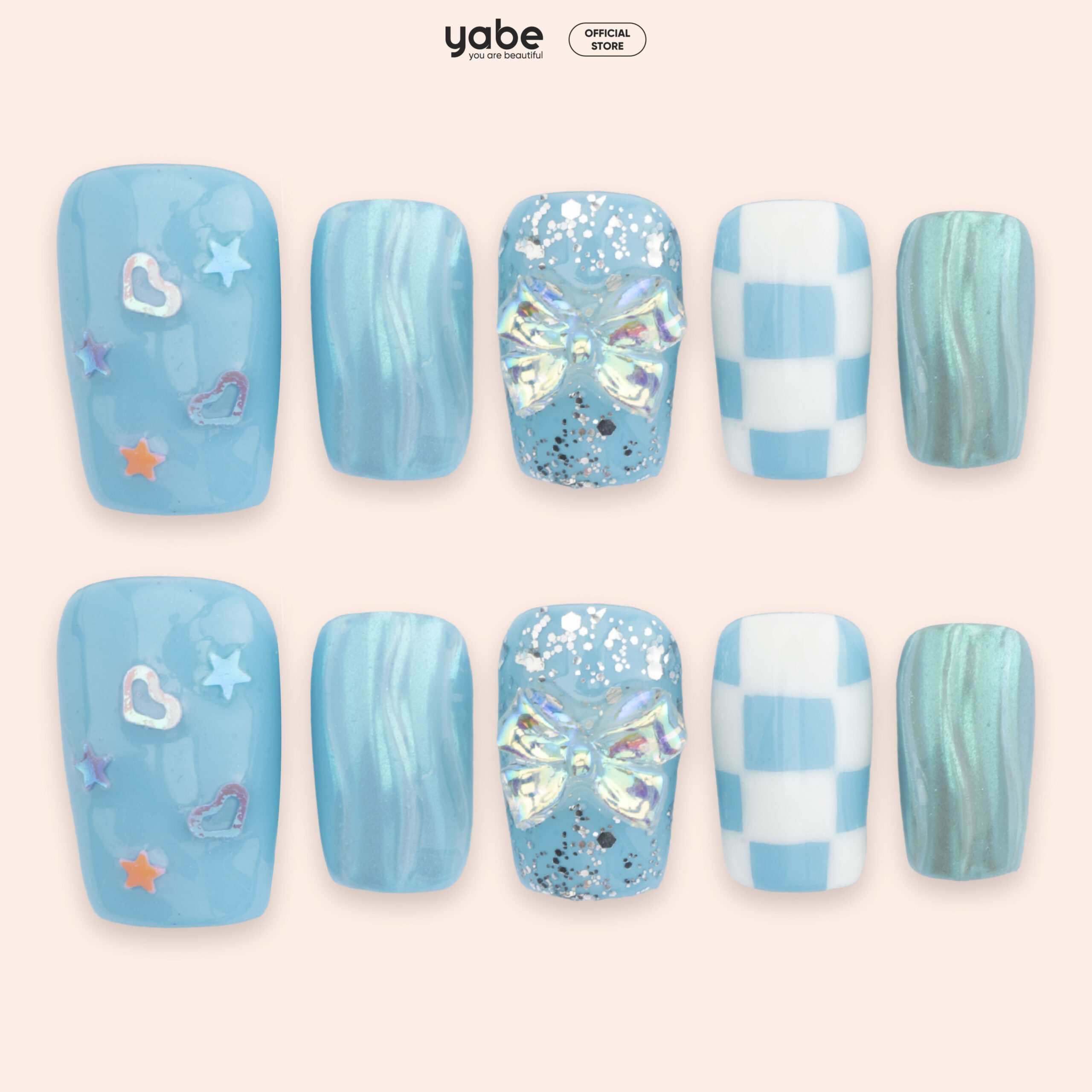 Press on nails lovely blue 1783