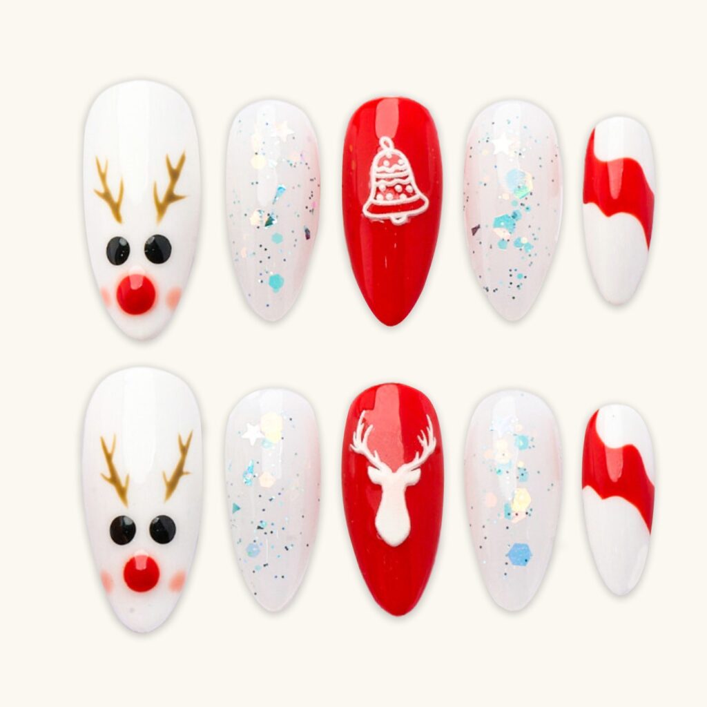 Adorable Christmas Press-On Nails Ideas