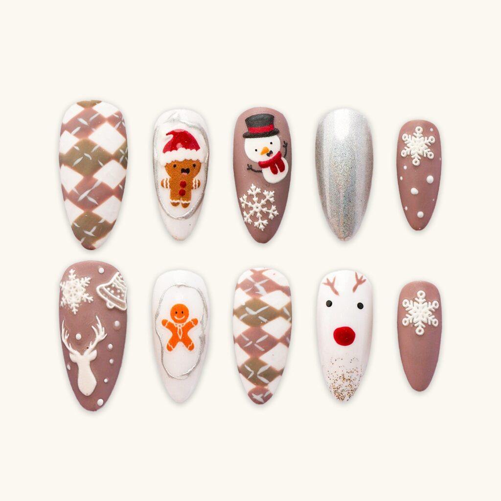 Adorable Christmas Press-On Nails Ideas